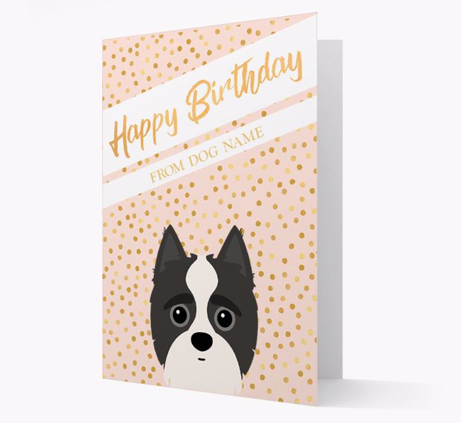 Personalized 'Happy Birthday' Gold Detail {breedFullName} Card